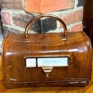 Kate Spade Austin Brontë Index Organizer Required Reading Handbag Purse Mahogany